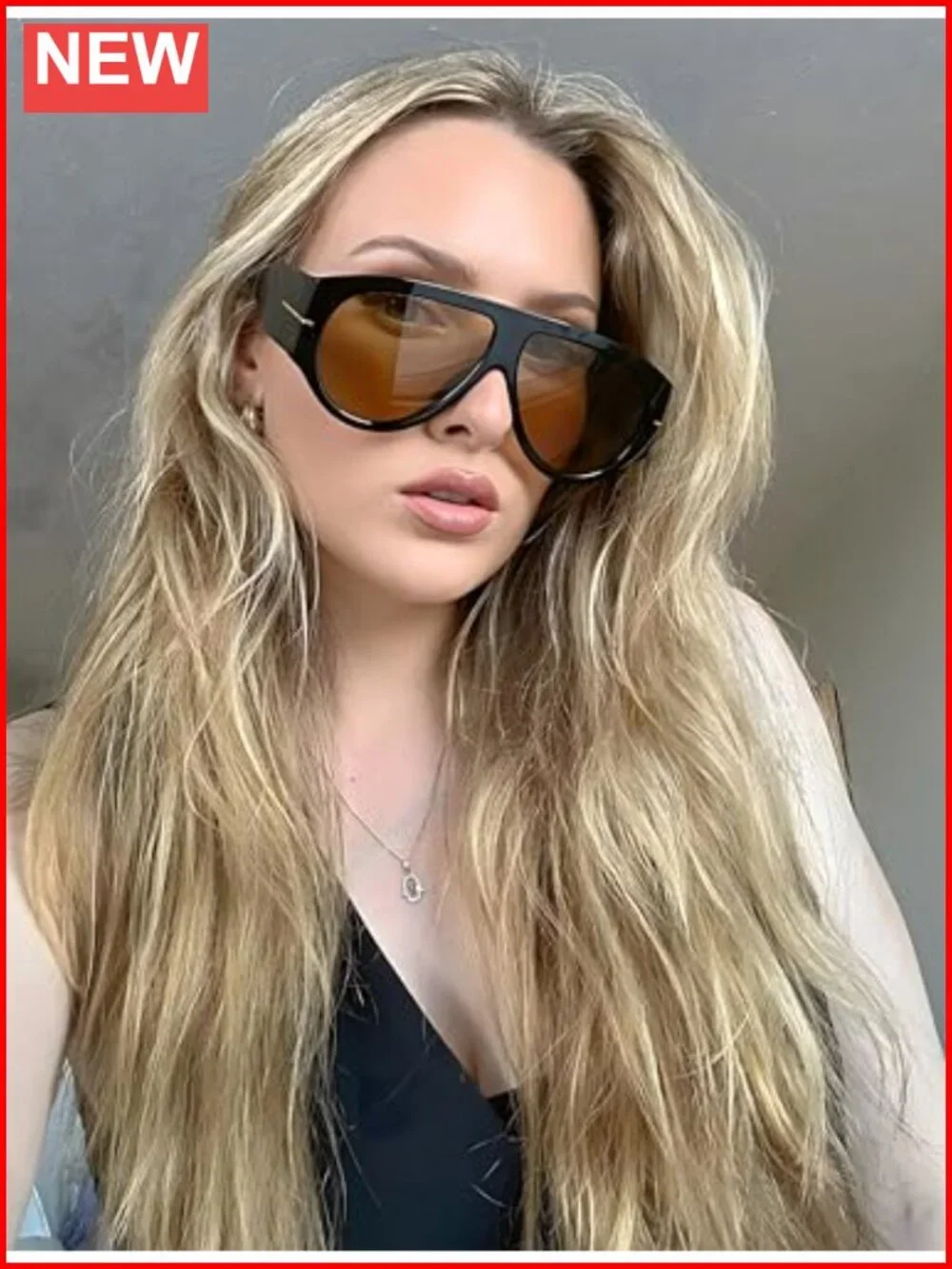 Oversized Retro Aviator Sunglasses UV400 Protection for Women Men